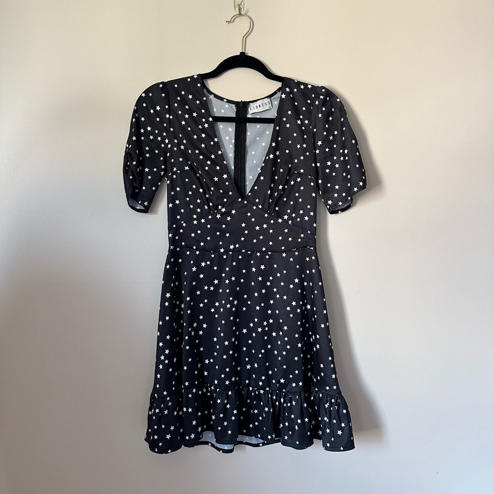 Lioness Black Starry Mini Dress
